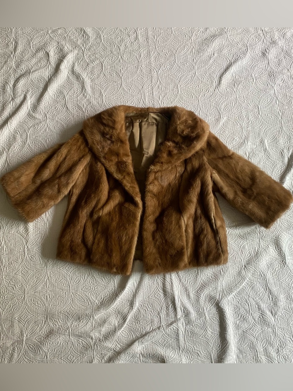 Brown Cropped Fur Jacket